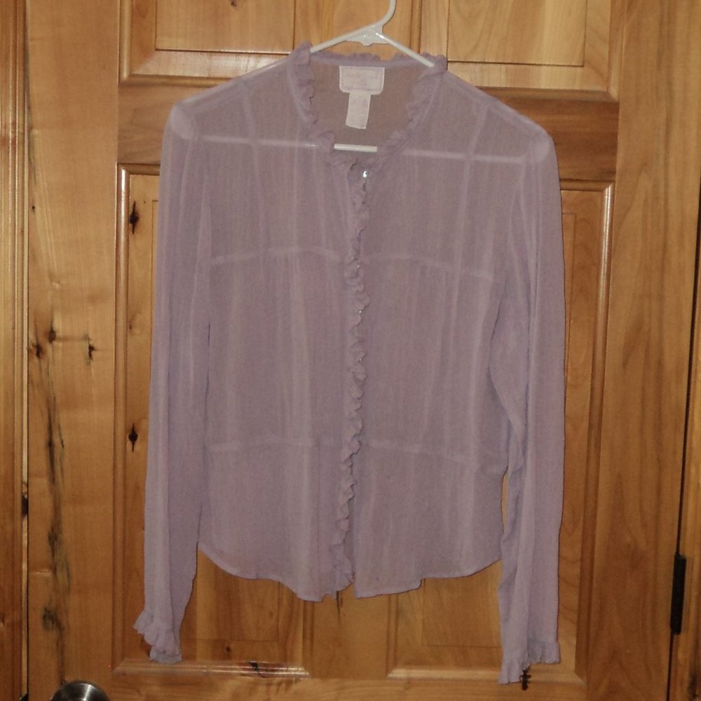 april cornell sheer purple top